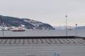 POLARLYS in Trondheim, nach dem Umbau auf der Fosen Werft im März 2016 - NORDKAPP fährt gerade von TRD ab