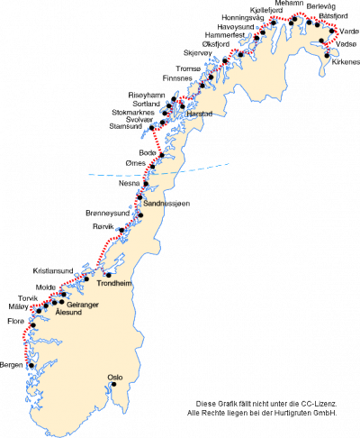  Strecke der Hurtigrute