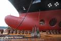 MS Midnatsol Bugwulst und Bugstrahlruder, Bremerhaven, Bredo-Werft, Jan.2013
