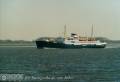 MS NORDSTJERNEN auf der Elbe am 21.März 2003, einen Tag vor der Taufe der MIDNATSOL in Hamburg
